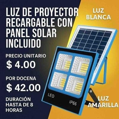 Luz de proyector recargable
