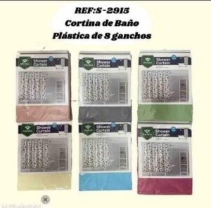 Cortina de Baño plástica de 8 Gancho